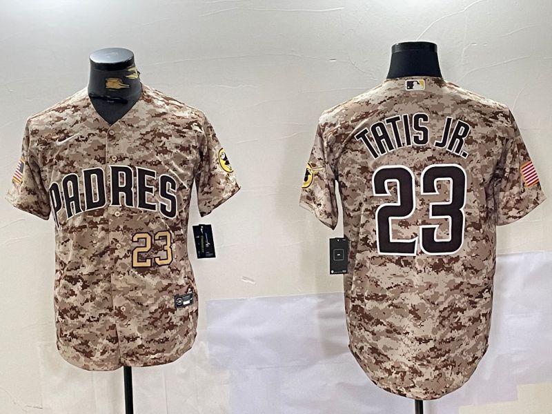 Men San Diego Padres #23 Tatis jr Camo Fashion 2024 Nike MLB Jersey style 3